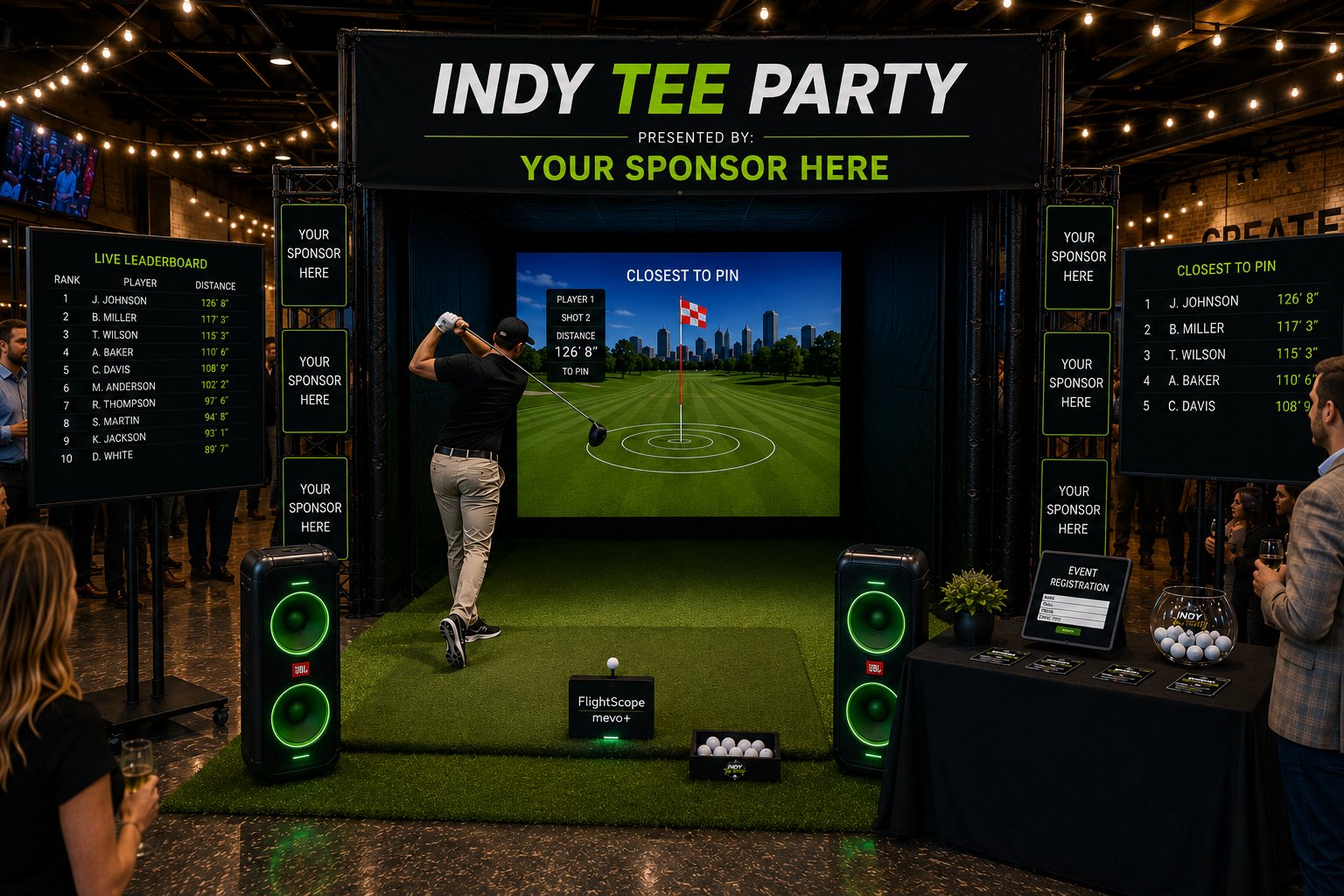Indy Tee Party live event setup